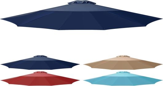 9' Patio Umbrella Replacement Canopy Outdoor Table Market Yard Umbrella Replacement Top Cover, Dark Blue