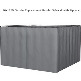 10 x 12 Ft Gazebo Curtain Replacement Curtain Cloth Gazebo 4-Sidewall Curtain Cloth with Zippers