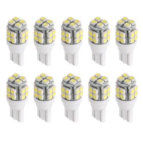 10Pcs 12V T10 LED Light Bulb Wedge Base Interior Dome Map LED Lights License Plate Trunk Side