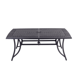 [Only for pickup]Handmade Dining Table Contemporary Rectangle Porcelain-Top Design with Heavy-Duty Aluminum Frame