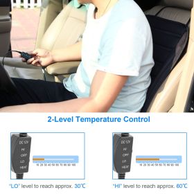 Heated Car Seat Cushion 12V Auto Seat Cover Warmer with Adjustable Temperature Controller for Cars Trucks Vans SUV