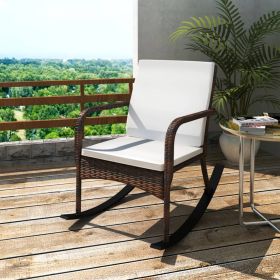 vidaXL Outdoor Rocking Chair Brown Poly Rattan