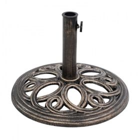 Outdoor Garden Pool Heavy Duty Round Umbrella Base (Color: Bronze, Type: Umbrella Stands & Bases)