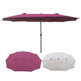 15Ftx9FtDouble-Sided Patio Umbrella Outdoor Market Table Garden Extra Large Waterproof Twin Umbrellas with Crank and Wind Vents for Garden Deck B (SKU: W65627935)