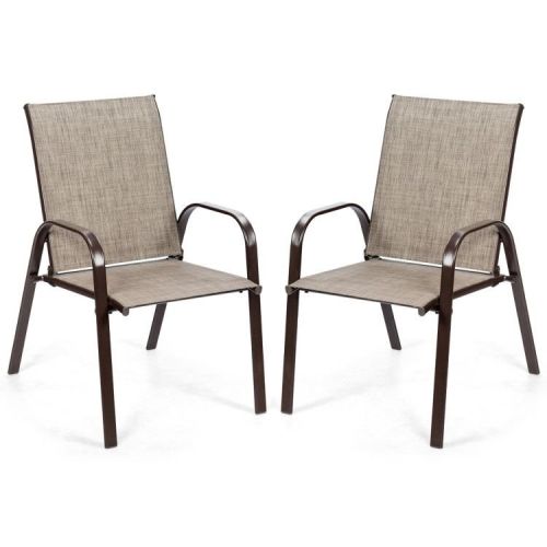 2 Pieces Patio Outdoor Dining Chair with Armrest 2 Pieces Patio Outdoor Dining Chair with Armrest