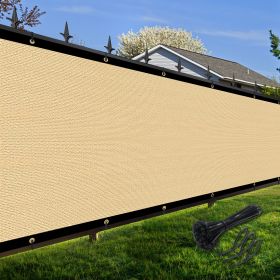 Artpuch Privacy Fence Screen Sand Customized Outdoor Mesh Panels for Backyard, Balcony,Patio,Construction Site with Zip Ties (Color: Sand, size: 8x40 ft)