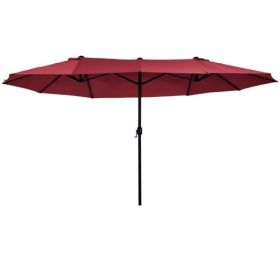 Outdoor beach umbrella/Double-Sided Market Umbrella (Swiship-Ship)(Prohibited by WalMart) (Color: as picture)